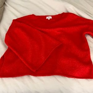 LOU & GREY | Small | Bell Sleeve Sweater | Red